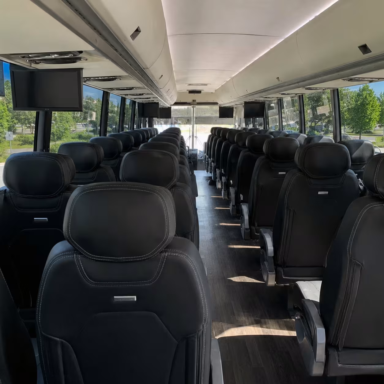 56 passenger charter bus inside